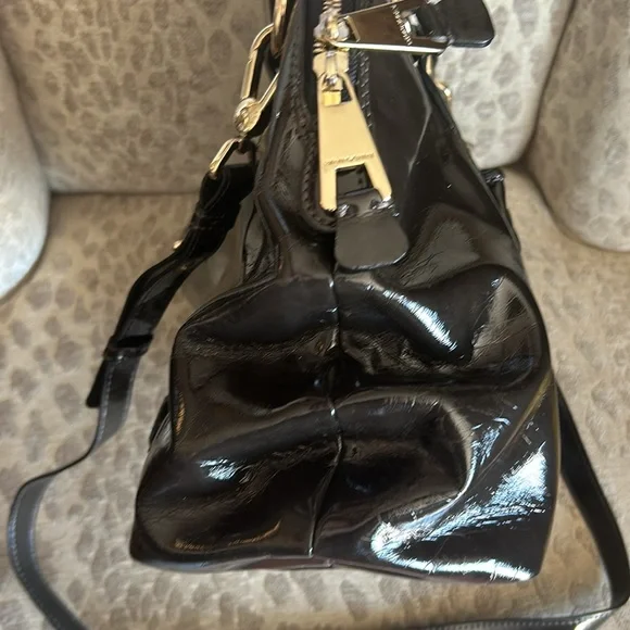 Armani Patent Leather Bag Crossbody Brown Emporio Bag - Picture 9 of 16